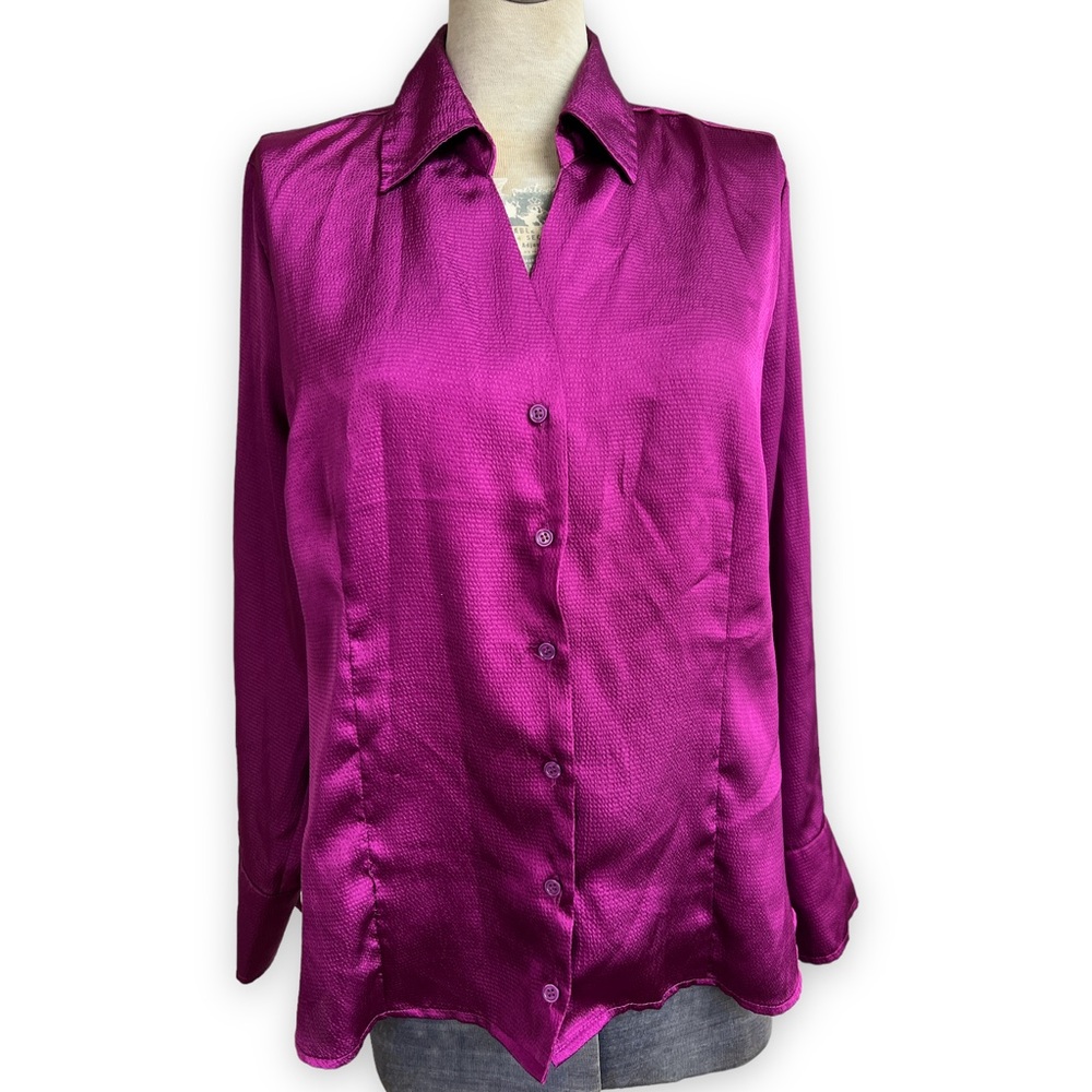 Vintage Fred Davis Fuchsia Silky Blouse